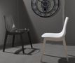 Chair-WHITE LABEL-Chaise ORBITAL WOOD design blanche et hêtre blanch