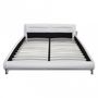 Double bed-WHITE LABEL-Lit cuir 180 x 200 cm blanc et noir