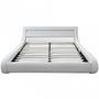 Double bed-WHITE LABEL-Lit cuir 140 x 200 cm blanc + matelas