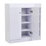 Shoe cabinet-WHITE LABEL-Meuble armoire à chaussure bois tiroirs blanc