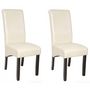 Chair-WHITE LABEL-2 chaises de salle à manger crème
