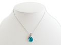 Necklace-WHITE LABEL-Collier avec goutte bleu turquoise et strass bijou