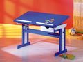 Children's desk-WHITE LABEL-Bureau enfant bois massif blanc et bleu inclinable