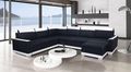 Adjustable sofa-WHITE LABEL-Canapé convertible NIAGARA angle panoramique noir 