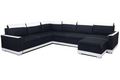Adjustable sofa-WHITE LABEL-Canapé convertible NIAGARA angle panoramique noir 