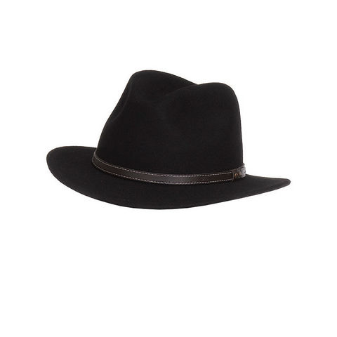 WHITE LABEL - Panama hat-WHITE LABEL-Chapeau borsalino en feutre de laine avec galon en