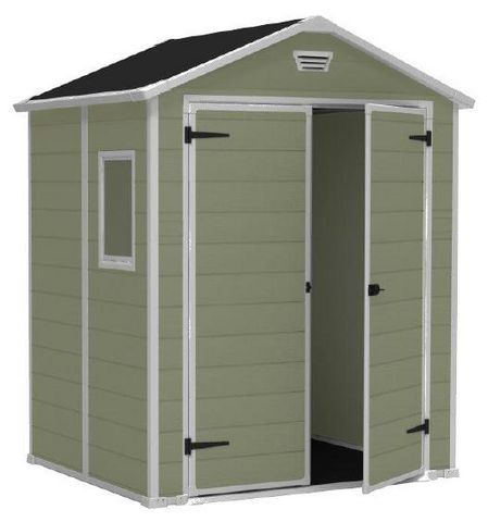 Chalet & Jardin - Resin garden shed-Chalet & Jardin-Abri premium 65 vert double porte en résine 185x15