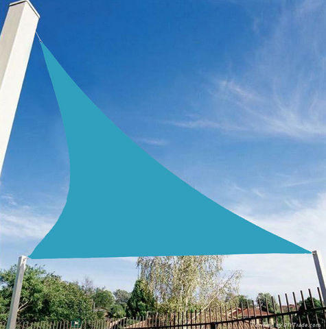 VERANOVA - Shade sail-VERANOVA-Voile d'ombrage triangulaire bleue en polyester 3