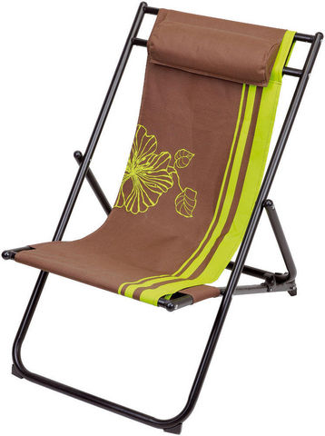WDK Groupe Partner - Deck chair-WDK Groupe Partner-Chilienne 3 positions hibiscus chocolat anis avec 