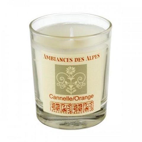 AMBIANCES DES ALPES - Scented candle-AMBIANCES DES ALPES-Bougie parfumée canelle - orange -165 g - Ambiance