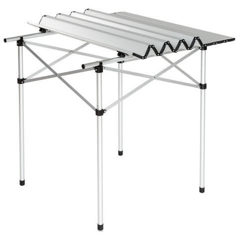 WHITE LABEL - Camping table-WHITE LABEL-Table de camping jardin pique-nique aluminium pliante 70x70 cm