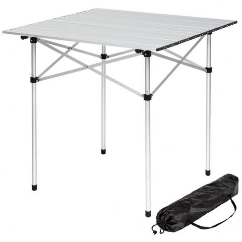 WHITE LABEL - Camping table-WHITE LABEL-Table de camping jardin pique-nique aluminium pliante 70x70 cm