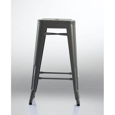 WHITE LABEL - Bar stool-WHITE LABEL-Lot de 2 tabourets de bar factory gris