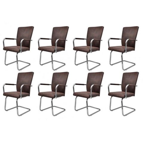 WHITE LABEL - Chair-WHITE LABEL-8 chaises de salle à manger marron