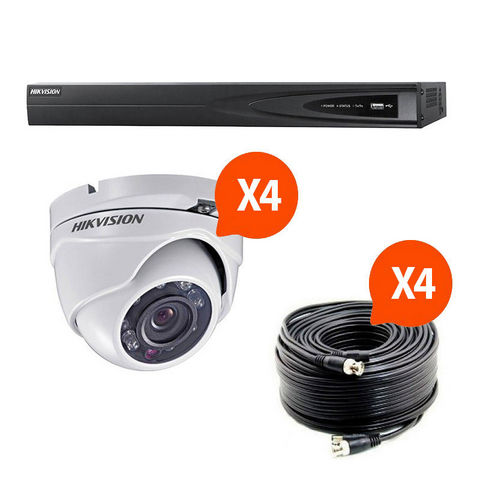 HIKVISION - Security camera-HIKVISION-Kit videosurveillance Turbo HD Hikvision 4 caméra
