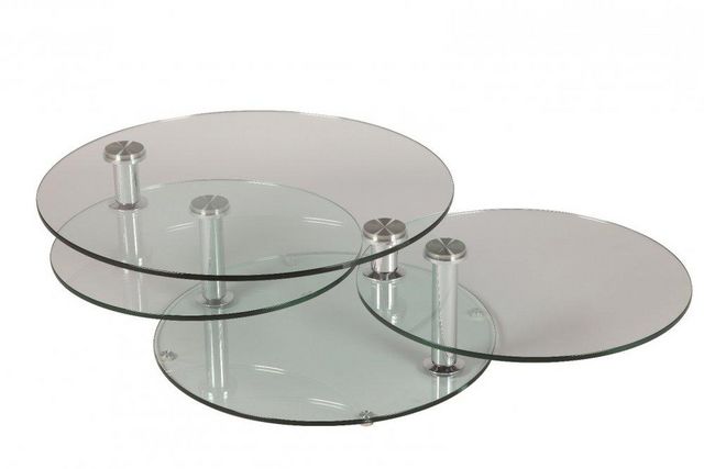 WHITE LABEL - Original form Coffee table-WHITE LABEL-Table basse design LEVEL ronde double plateaux