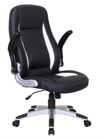 WHITE LABEL - Office chair-WHITE LABEL-Chaise de bureau design noir et blanc