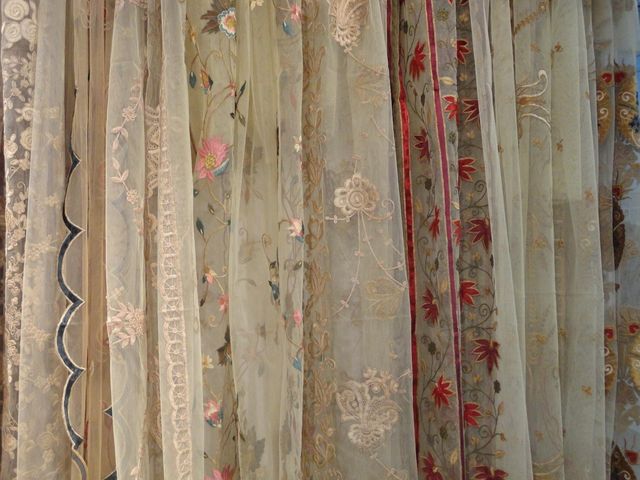 a Antiques - Net curtain-a Antiques-embroidered net curtains