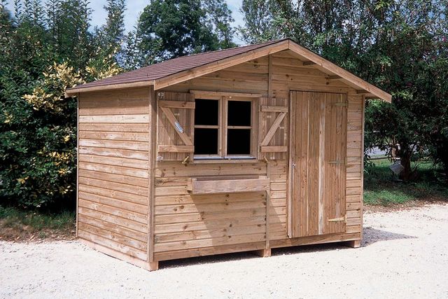 Cihb - Wood garden shed-Cihb-Abri de jardin en pin 15 mm d'épaisseur Uno