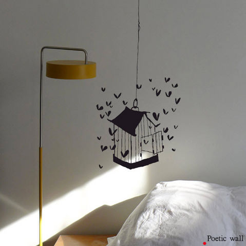 POETIC WALL - Sticker-POETIC WALL-La cage aux coeurs