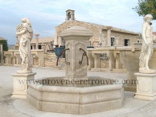 Provence Retrouvee - Outdoor fountain-Provence Retrouvee-Fontaine centrale diametre 252cm