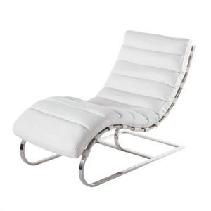MAISONS DU MONDE - chaise longue cuir blanc freud - Chaiselongue