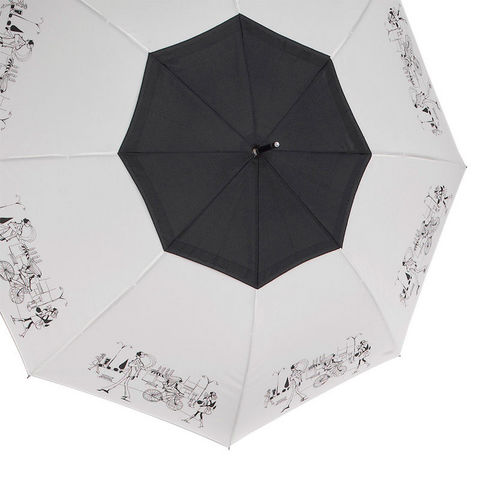 WHITE LABEL - Regenschirm-WHITE LABEL-Parapluie droit Femme manche canne en caoutchouc d