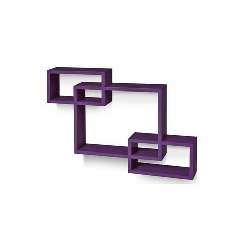 WHITE LABEL - Regal-WHITE LABEL-Étagère murale x3 cube design violet