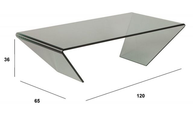 WHITE LABEL - Rechteckiger Couchtisch-WHITE LABEL-Table basse EMERAUDE en verre