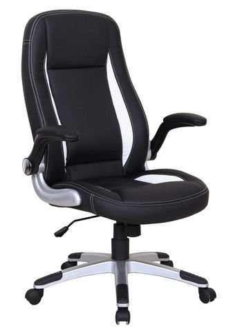 WHITE LABEL - Bürostuhl-WHITE LABEL-Chaise de bureau design noir et blanc