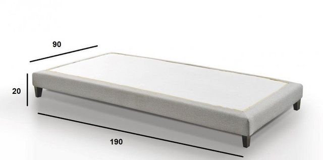 WHITE LABEL - Fester Federkernbettenrost-WHITE LABEL-Sommier haut de gamme BRISTOL 90*190 cm tissu twee