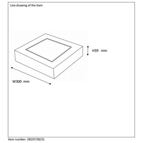 LUCIDE - Deckenleuchte-LUCIDE-Plafonnier carré Brice LED L30 cm IP40