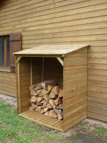 Cihb - Kaminholzregal-Cihb-Abri bûches en bois avec plancher Tim 150 x 100 x