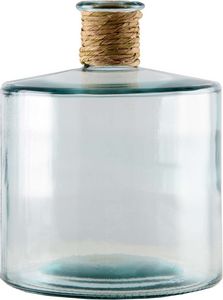 LIGNE DECO - vase en verre recyclé avec goulot en corde 26 cm - Jarrón