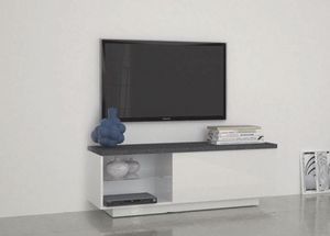 WHITE LABEL - meuble tv design treviso laqué blanc - Mueble Tv Hi Fi