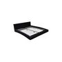 Conjunto de cama-WHITE LABEL-Lit cuir 140 x 200 cm noir + matelas