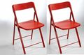 Silla plegable-WHITE LABEL-Lot de 2 chaises pliantes KULLY en plastique rouge