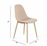 Silla-WHITE LABEL-Lot de 4 chaises STOCKHOLM design tissu beige