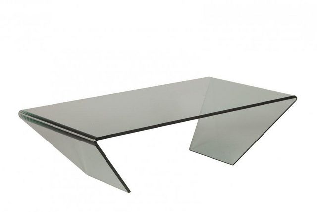 WHITE LABEL - Mesa de centro rectangular-WHITE LABEL-Table basse EMERAUDE en verre