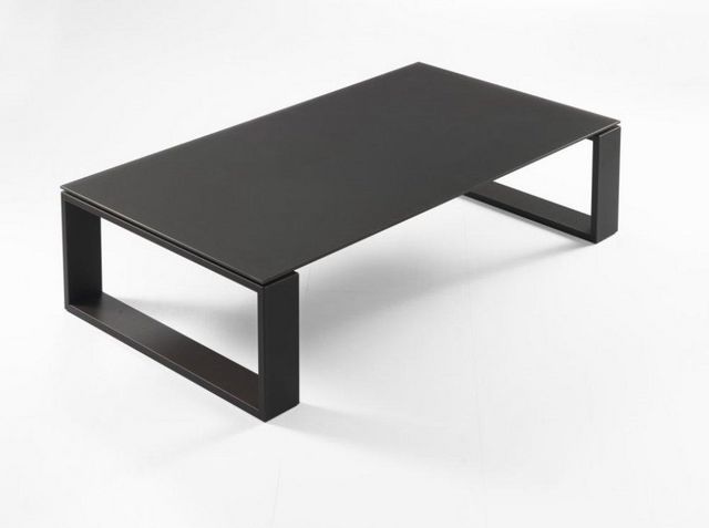 WHITE LABEL - Mesa de centro rectangular-WHITE LABEL-Table basse TACOS design chocolat