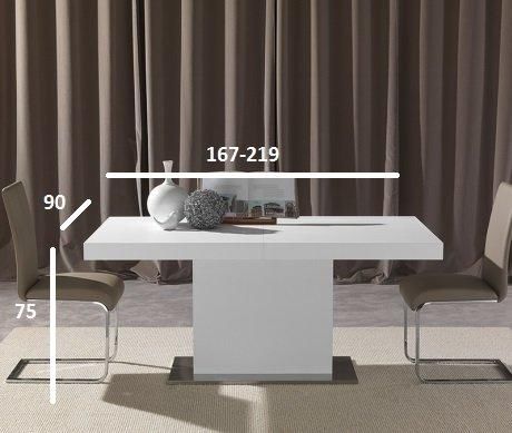 WHITE LABEL - Mesa de comedor rectangular-WHITE LABEL-Table repas extensible DOMUS design blanc