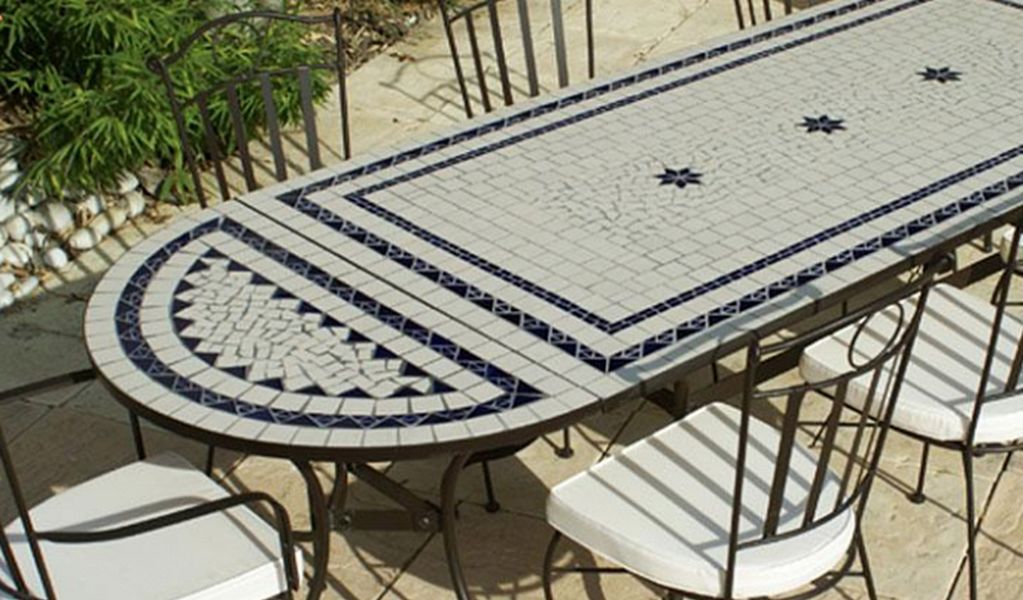 TABLE JARDIN MOSAIQUE Tavolo da giardino ovale Tavoli da giardino Giardino Arredo  | 
