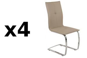 WHITE LABEL - lot de 4 chaises design swing en tissu enduit poly - Sedia