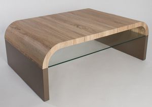 WHITE LABEL - table basse design omaha taupe - Tavolino Rettangolare