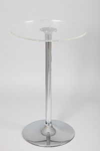 WHITE LABEL - table de bar lena en verre - Tavolino Alto