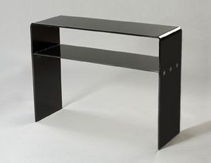 Abode Interiors - black glass shelf console table - Consolle