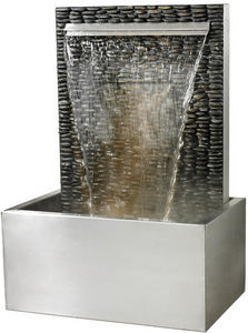 Cactose - fontaine verso galets en pierre de schiste 90x60x1 - Fontana Per Esterno
