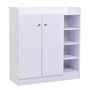 Scarpiera-WHITE LABEL-Meuble armoire à chaussure bois tiroirs blanc