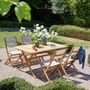 Set tavolo e sedie da giardino-BOIS DESSUS BOIS DESSOUS-Salon de jardin en bois d'acacia FSC 150x90