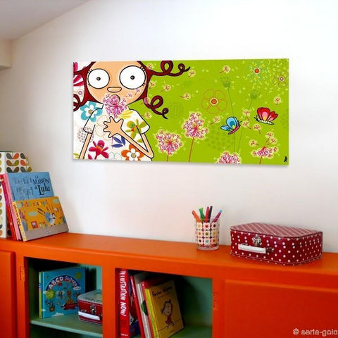 SERIE GOLO - Quadro decorativo bambino-SERIE GOLO-Toile imprimée la diseuse de printemps 78x38cm